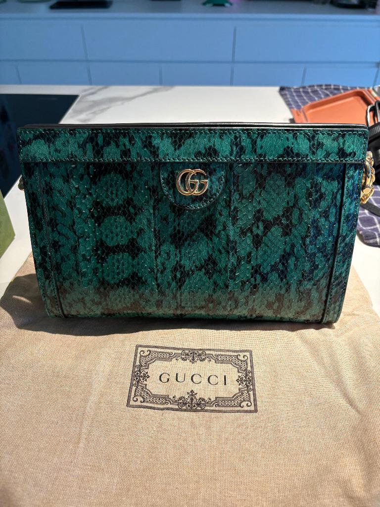 Gucci Python Ophidia Chain Bag, Ophalen of Verzenden, Nieuw, Groen, Schoudertasje
