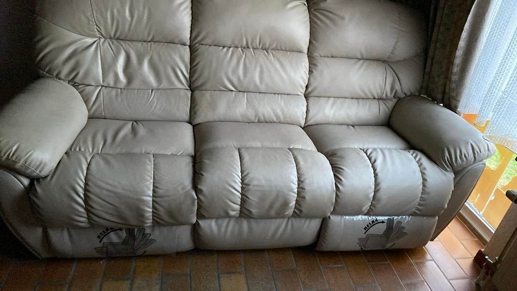 zetel kleur beige 2.20, Huis en Inrichting, Zetels | Zetels, Ophalen, Overige materialen, Relax, 100 tot 125 cm
