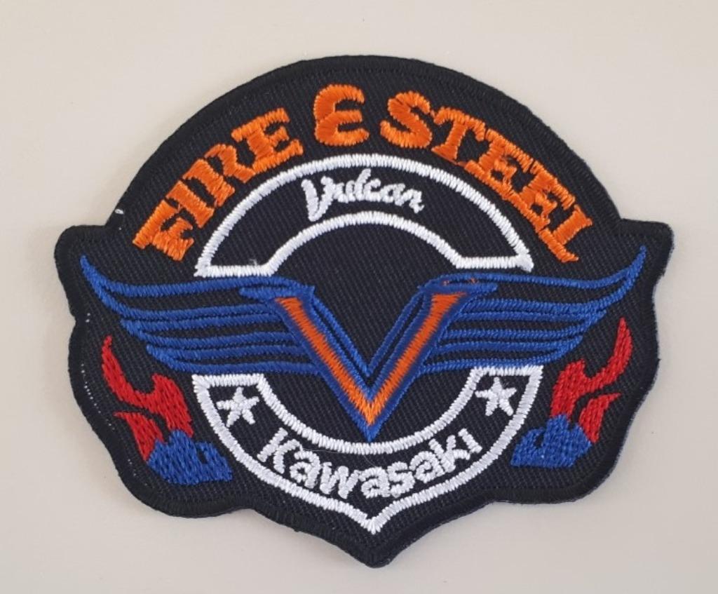 Kawasaki Vulcan Fire & Steel strijkplaatje patch - 81 x 66 m, Ophalen of Verzenden, Nieuw