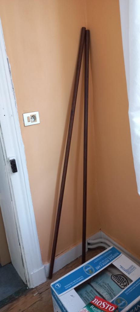 2 barres de tentures 170 cm, Maison & Meubles, Enlèvement, Utilisé, Brun