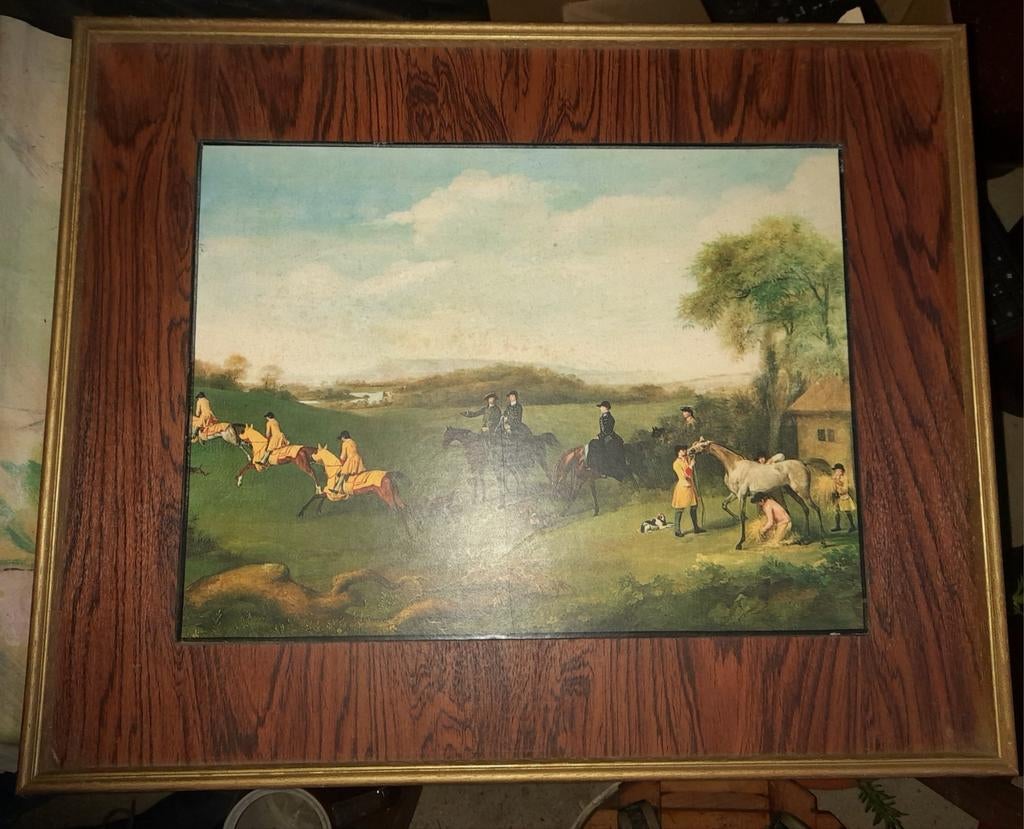 Zeer mooi paneel "Jachttafereel aan het hof", Antiek en Kunst, Kunst | Schilderijen | Klassiek, Ophalen of Verzenden