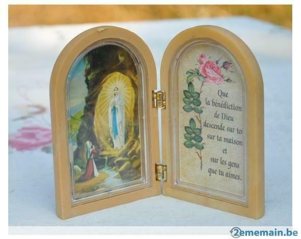 cadre double souvenir de lourdes, Antiek en Kunst