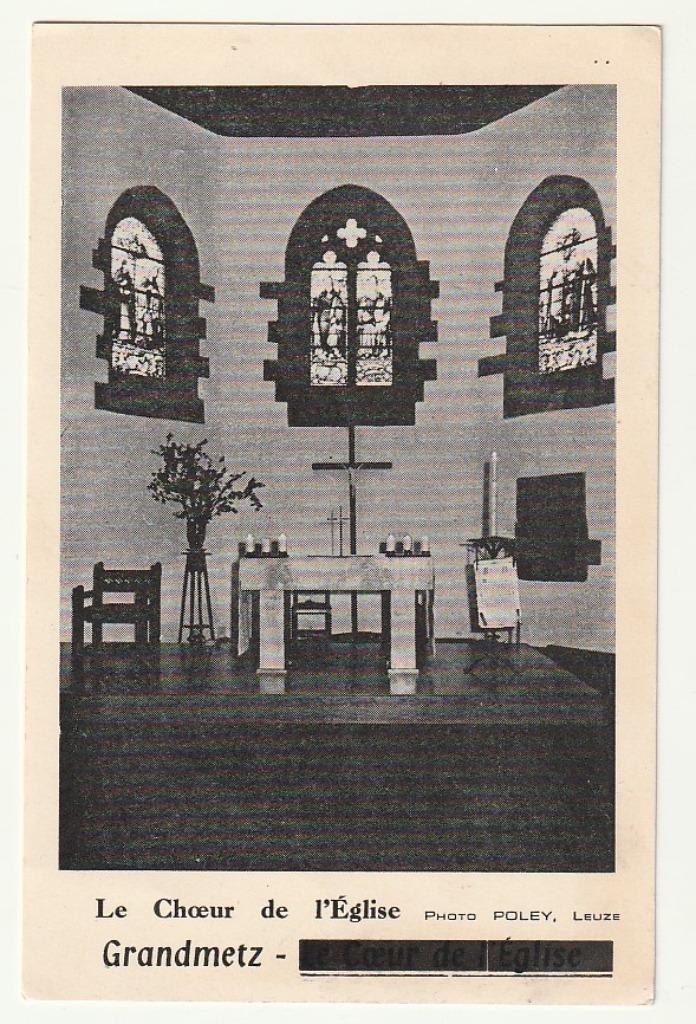 Le Choeur de l'Eglise Grandmetz Photo Poley Leuze, Envoi, Non affranchie, Hainaut