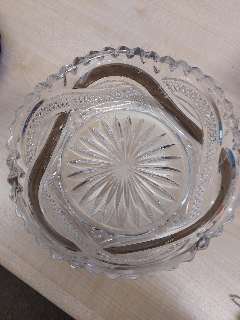Kristallen schaaltje met zilverkleurige effecten, Antiek en Kunst, Ophalen