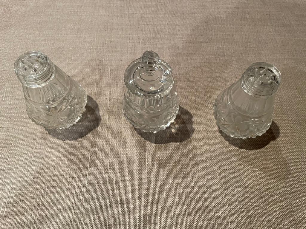 Salière, poivrier, pot à moutarde en cristal, Enlèvement