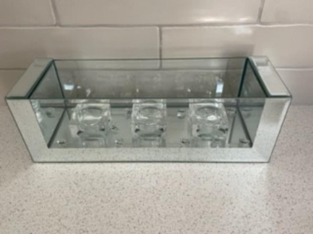Photophore en verre avec miroirs et cristaux NOUVEAU, Enlèvement, Neuf, Autres matériaux
