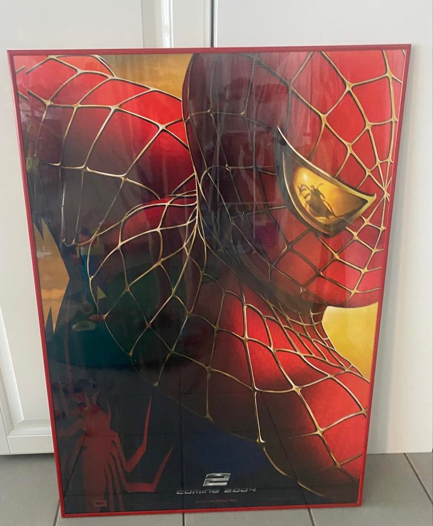 Spiderman poster rood aluminium frame, Huis en Inrichting, Ophalen