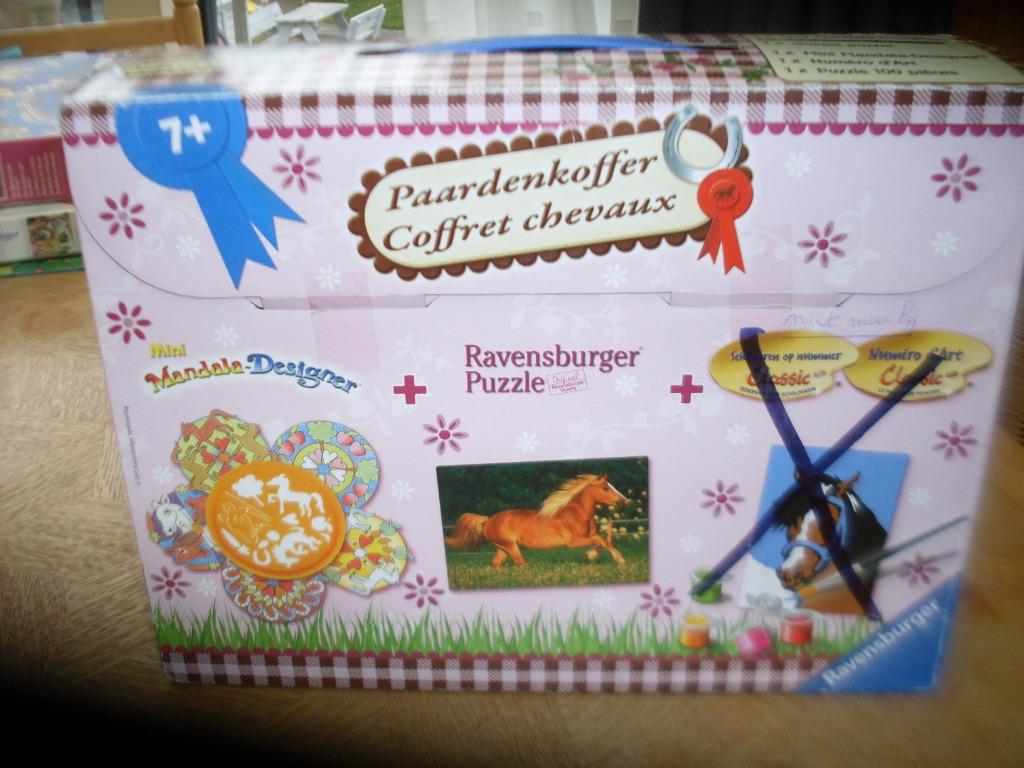 Paardenkoffer met puzzel en mandala designer, Enlèvement ou Envoi, Plus de 50 pièces, Utilisé, 6 ans ou plus