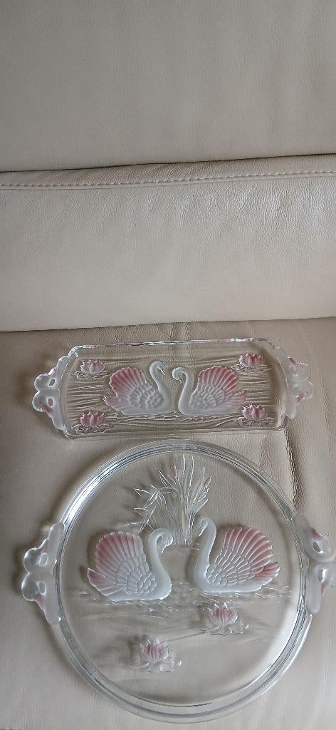 Plateaux à tarte & plateau à gâteau en Cristal Walther Glas, Ophalen, Zo goed als nieuw