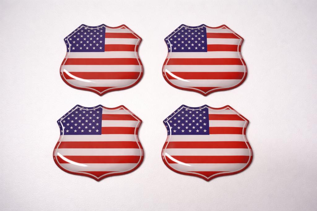 3D Amerika gel vlag stickers UV-bestendig USA, Verzamelen, Verzenden, Nieuw, Overige typen
