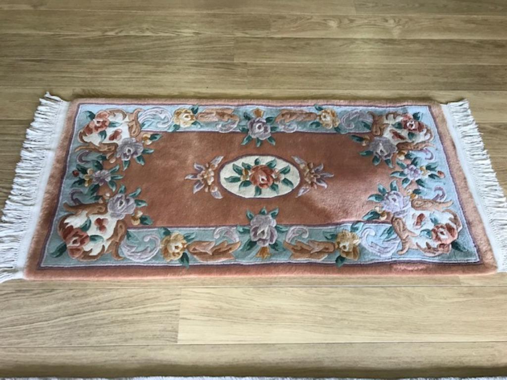 Handgeknoopt Chinees tapijtje, Ophalen, Overige kleuren, 50 tot 100 cm, Zo goed als nieuw
