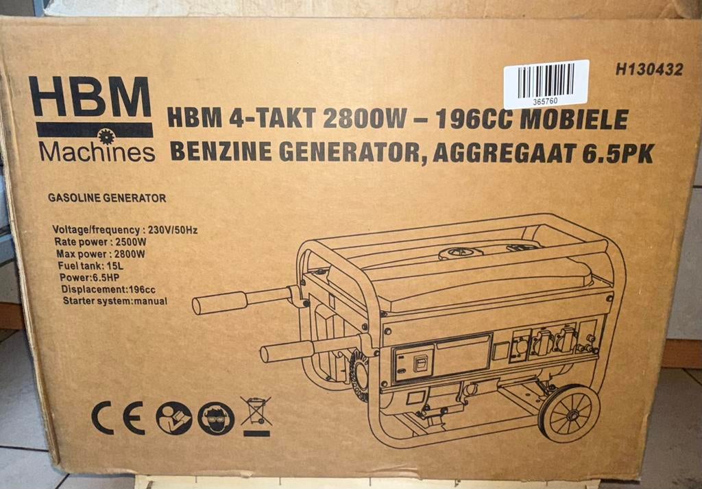 BENZINE GENERATOR 2800W, Enlèvement, Neuf