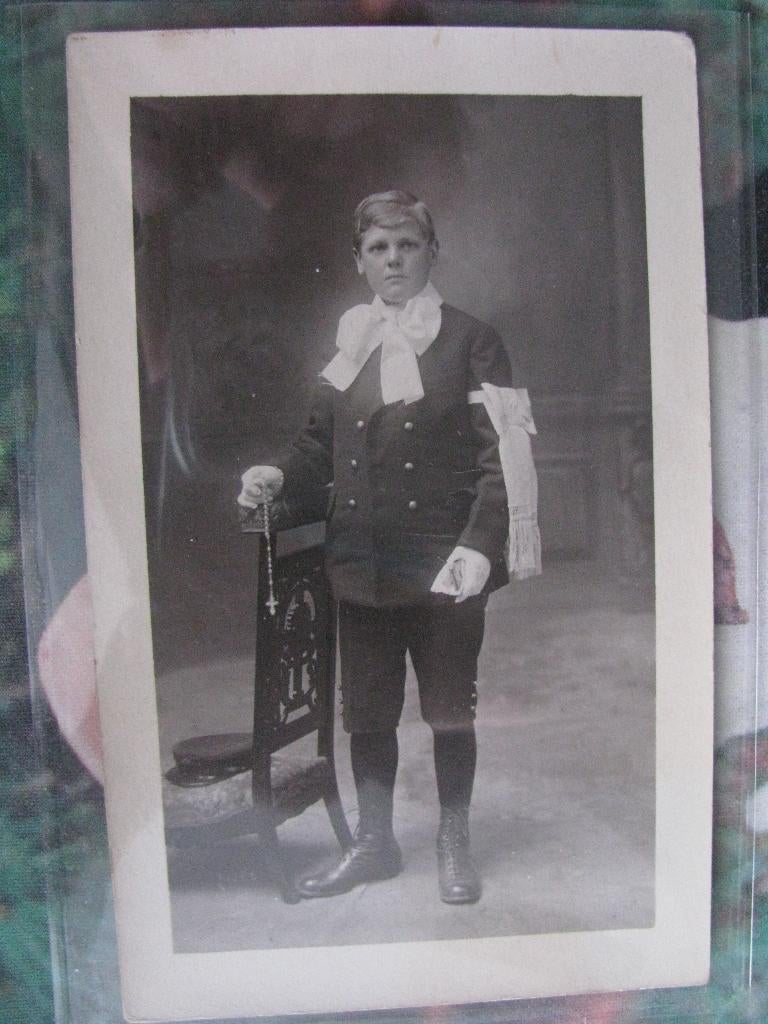 Portrait vintage de communion solennelle, garçon, 1913, Enfant, Enlèvement ou Envoi, Avant 1940, Photo