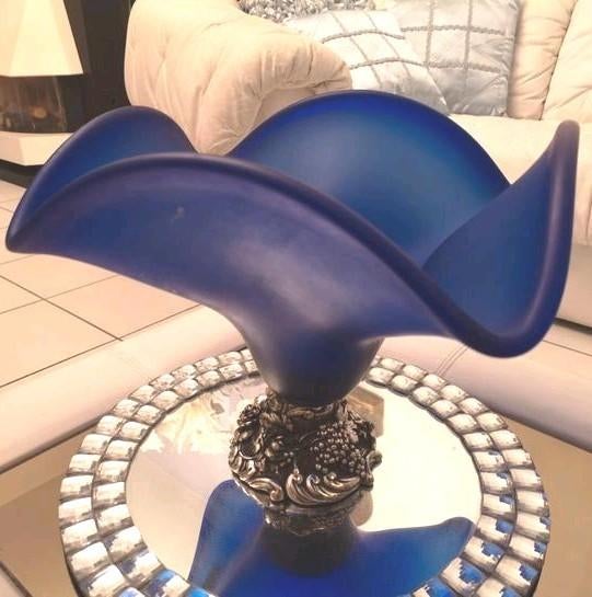 Vase en cristal de la collection Robean avec pied en argent, Maison & Meubles, Enlèvement ou Envoi, Comme neuf
