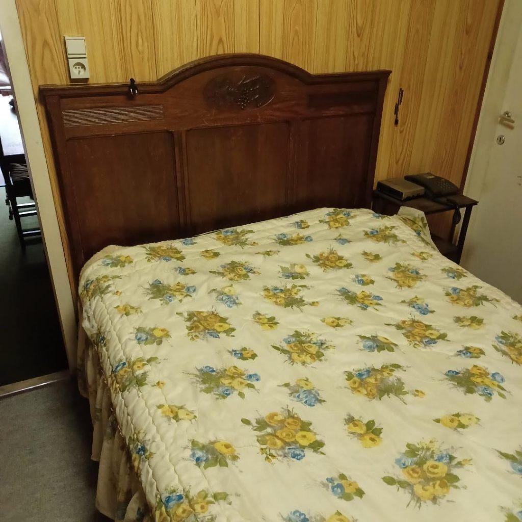 Antiek donker eiken bed, 140 cm, Brun, Enlèvement, Utilisé