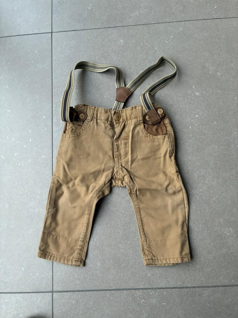 Bruin Broekje met bretellen van Zara (Maat 68 / 3- 6 maand), Kinderen en Baby's, Broekje, Ophalen of Verzenden, Zo goed als nieuw
