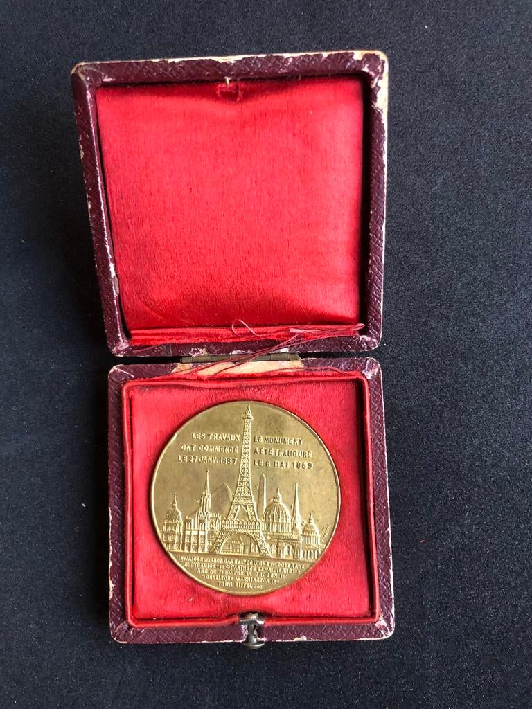 Eiffeltoren Souvenirmedaille 1889 penning, Ophalen of Verzenden, Overige materialen