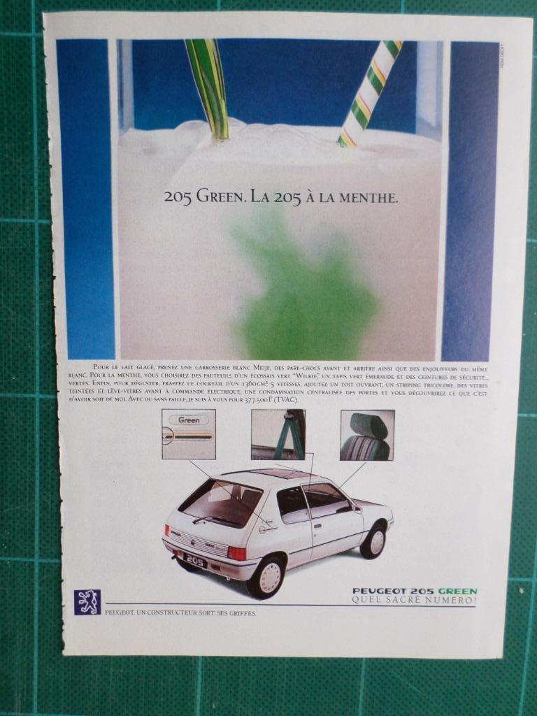Peugeot 205 - publicité papier - 1989, Enlèvement ou Envoi, Utilisé, Autres types