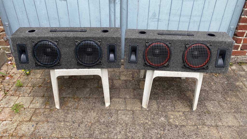 2x Monitor luidsprekers speakers, Ophalen, Zo goed als nieuw, 60 tot 120 watt, Front, Rear of Stereo speakers
