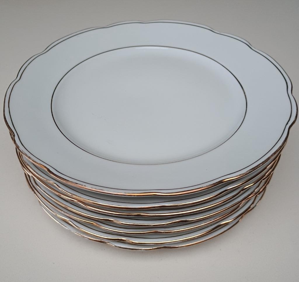 7 art deco gebakborden gouden rand samen 2 euro, Enlèvement