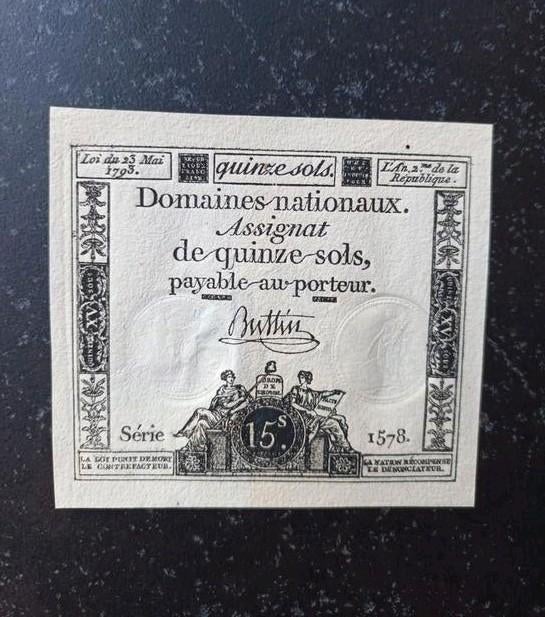15 SOLS non circulés 1794 RARE !, Enlèvement ou Envoi, Billets en vrac