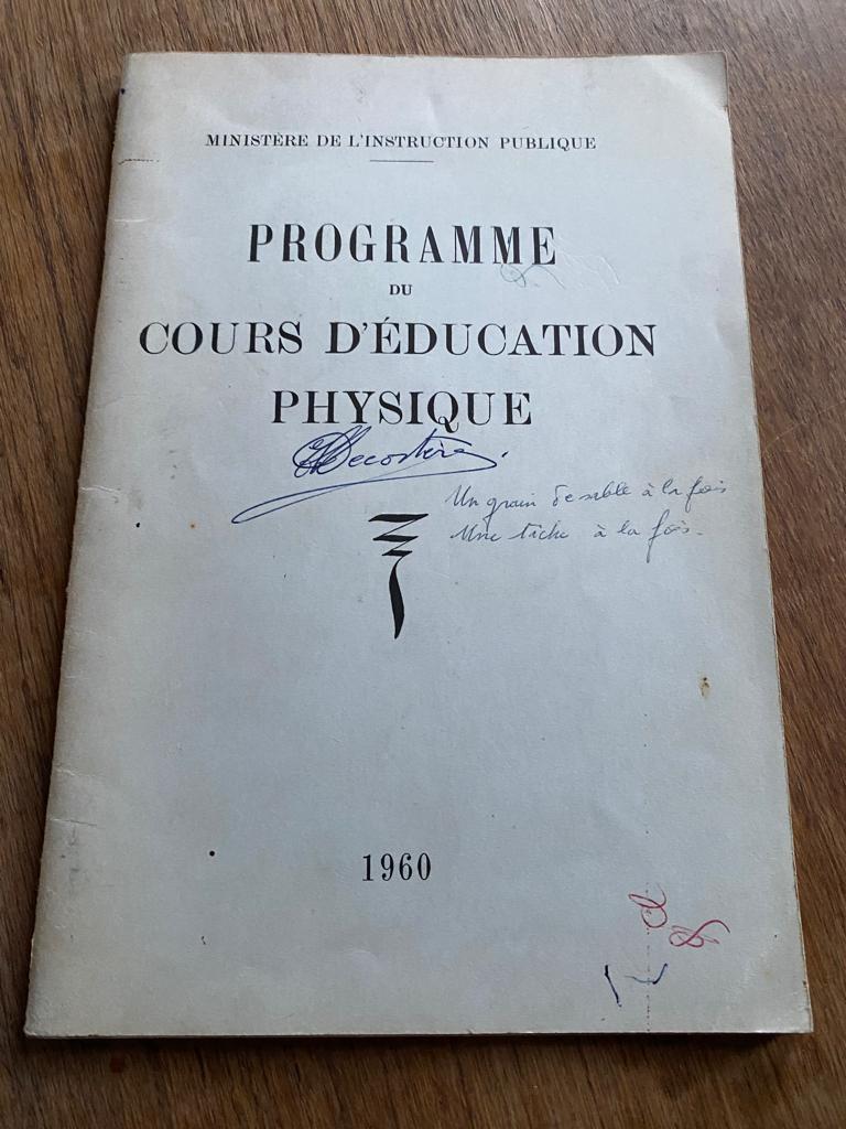 Programme du cours d’éducation physique 1960, Envoi, Utilisé, Ne s'applique pas, Ministère de l’instruction publique 