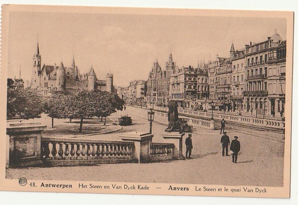 Antwerpen Het Steen en Van Dyck Kade, Verzenden, Ongelopen, Antwerpen
