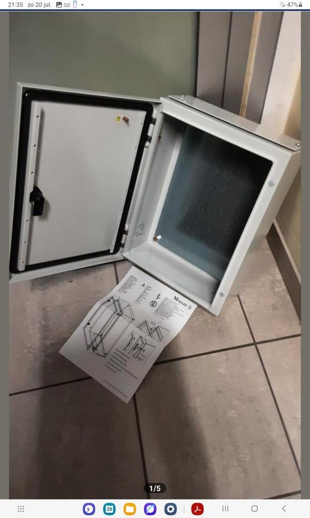 Kasten met montageplaat en wartelplaat in staal, Doe-het-zelf en Bouw, Elektriciteit en Kabels, Ophalen