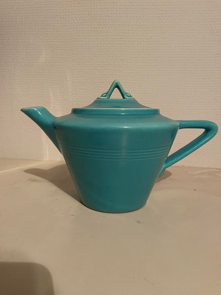 vintage Homer Laughlin Harlequin theepot, Antiek en Kunst, Ophalen