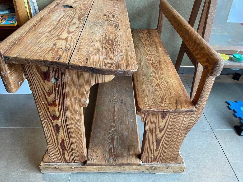 Houten schoolbank, Antiek en Kunst, Ophalen