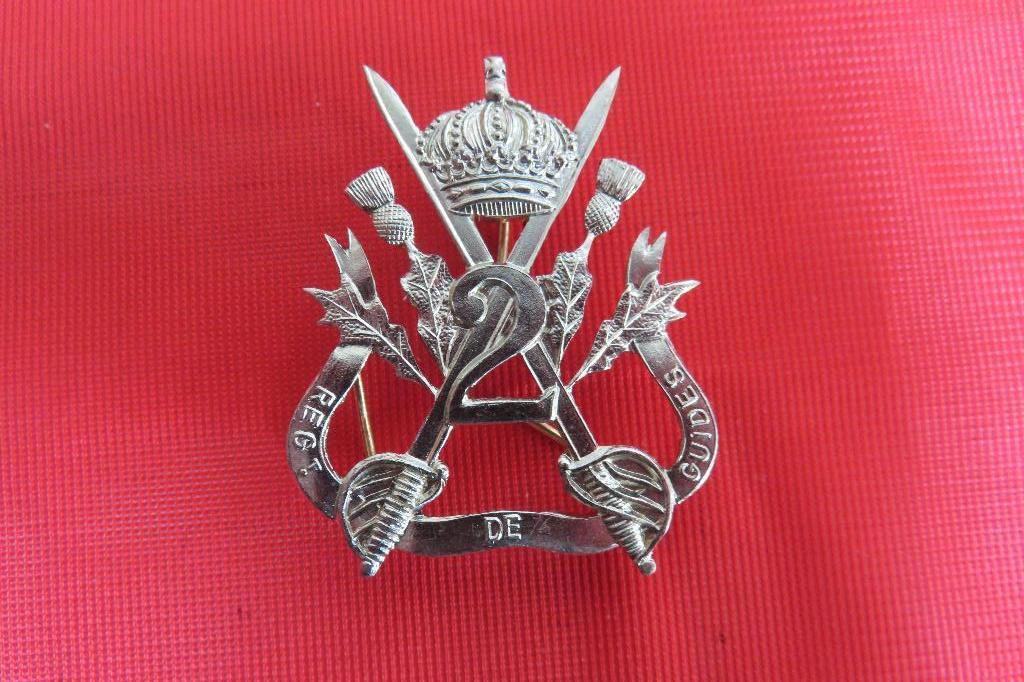 Insigne de béret : 2 ième Guides, Collections, Enlèvement ou Envoi, Armée de terre, Emblème ou Badge