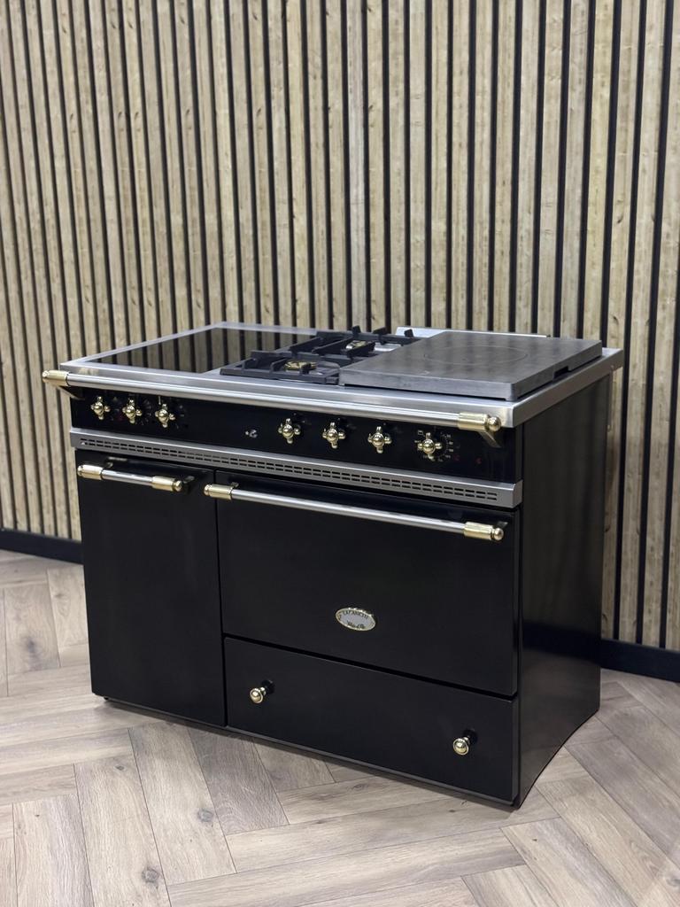 Lacanche 110cm noir Gaz + céramique + air chaud, Enlèvement ou Envoi, Gril, Gaz