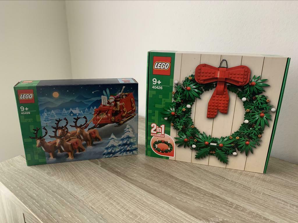 Lego kerstsetjes Arrenslee 40499 en Kerstkrans 40426, Enlèvement ou Envoi, Neuf, Ensemble complet, Lego