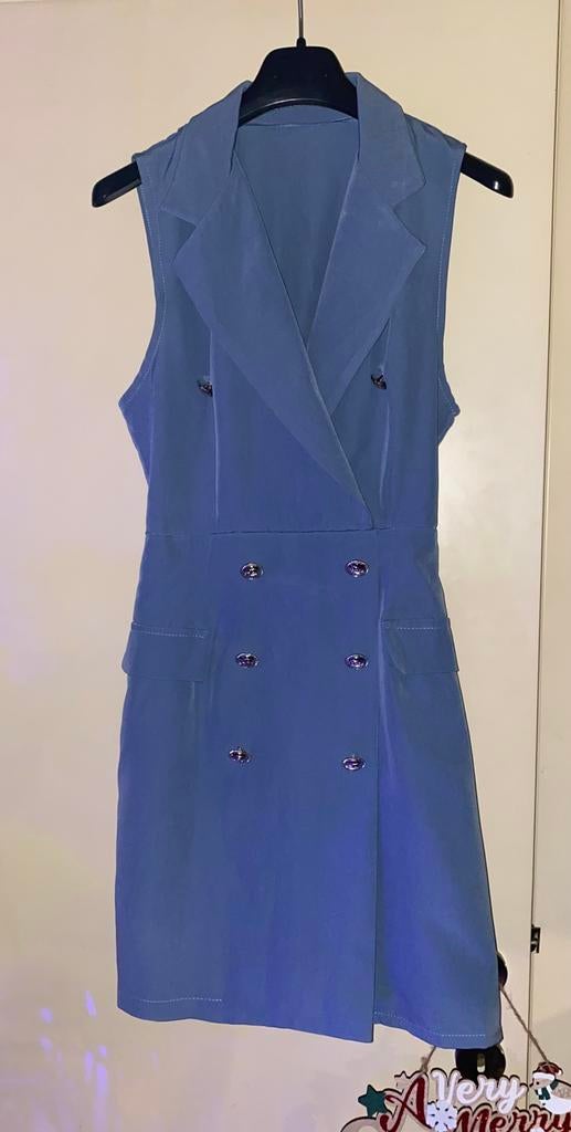 🔥 LS Fashion - mooie vintagelook blauwe jurk - maat S/M, Kleding | Dames, Ophalen of Verzenden, Zo goed als nieuw, Maat 36 (S)