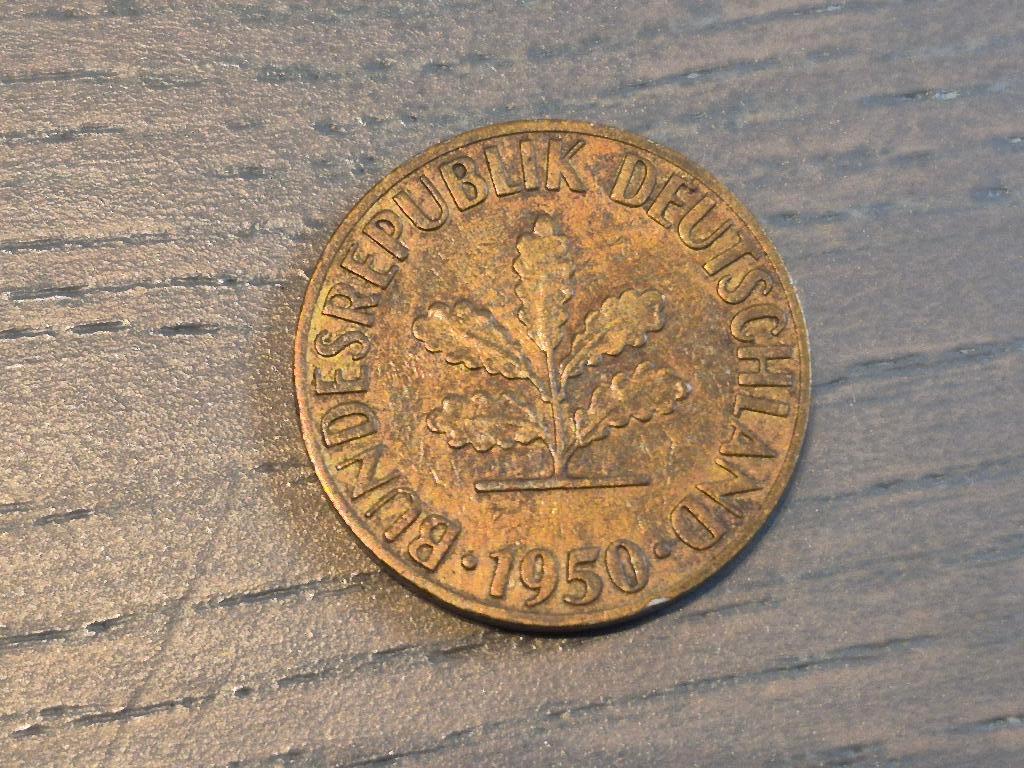 Munt Bundesrepublik Deutschland 5 pfennig 1950 F(stuttgart), Postzegels en Munten, Ophalen of Verzenden, Duitsland