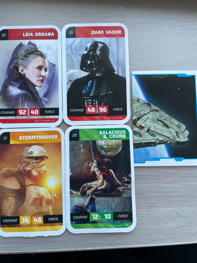 4x cartes star wars + 1 autocollant Carrefour 45, Collections, Enlèvement ou Envoi, Comme neuf