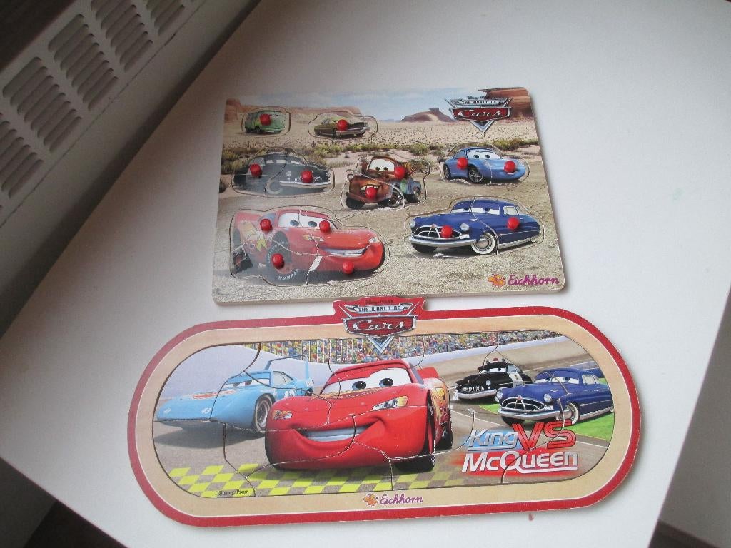 2 houten puzzels cars, Enlèvement ou Envoi, Utilisé, 2 à 4 ans