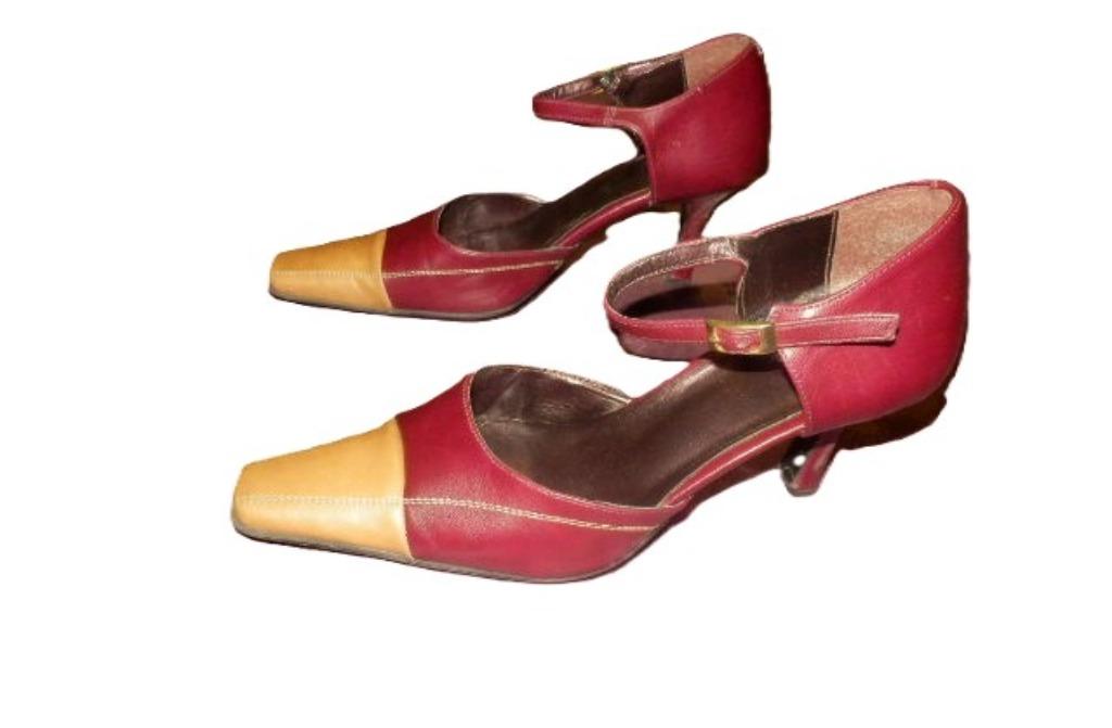 (3) - escarpins femme p.38 bordeaux et beige, Enlèvement ou Envoi, Beige, Escarpins, Comme neuf