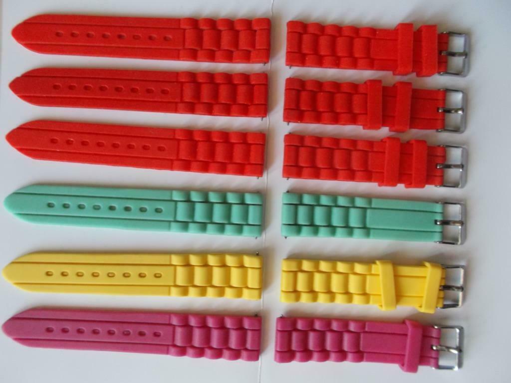 6 Bracelets de Montre en Silicone., Enlèvement ou Envoi, Neuf, Autres couleurs, Autres matériaux