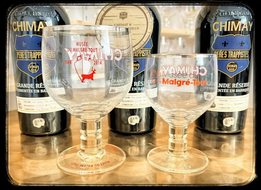 Set van 2 Chimay-glazen | Musée du Malgré Tout, Ophalen of Verzenden, Nieuw, Bierglas
