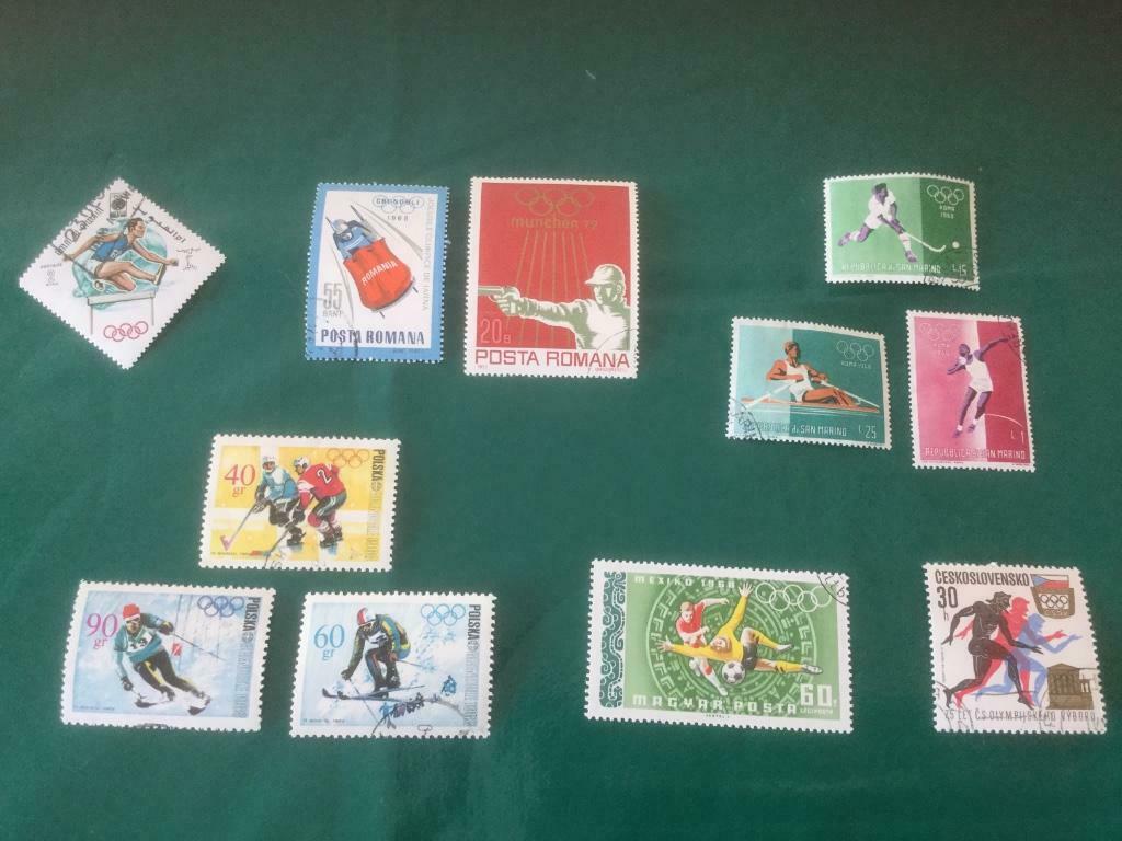 Postzegel postzegels Polen Hongarije Olympische spelen, Envoi, Autres pays, Affranchi