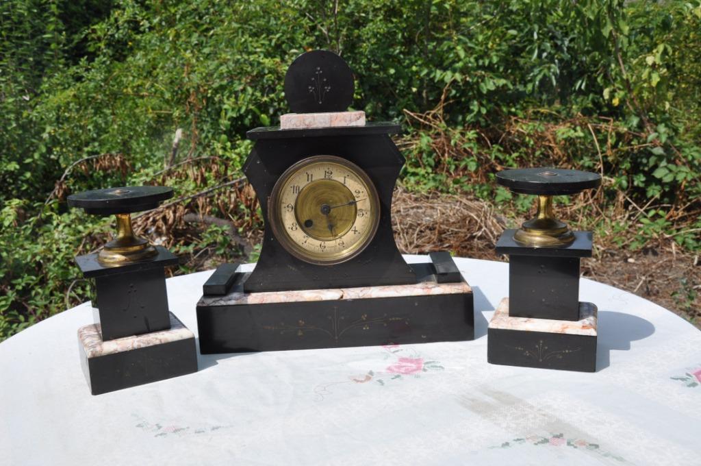 §  horloge en marbre avec les deux montants, Ophalen of Verzenden