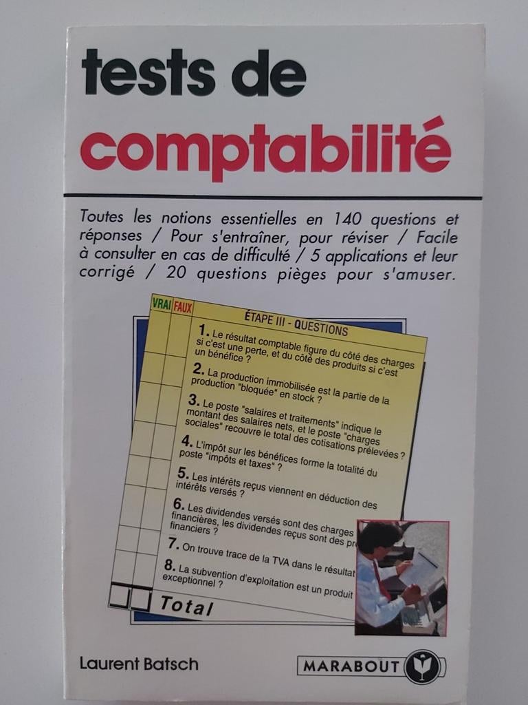 Tests de comptabilité, Livres, Enlèvement ou Envoi, Comme neuf, Laurent Batsch