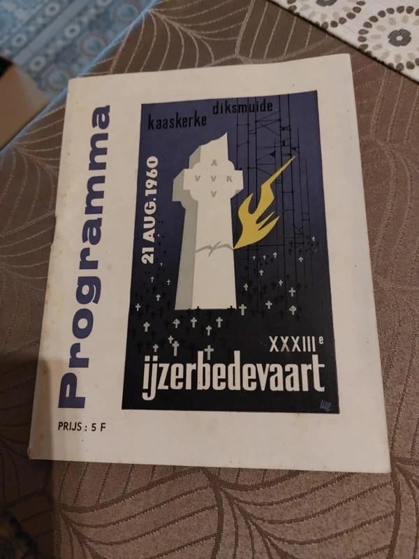 programmaboekje : IJzerbedevaart / 21 Augustus 1960, Ophalen of Verzenden, Gebruikt