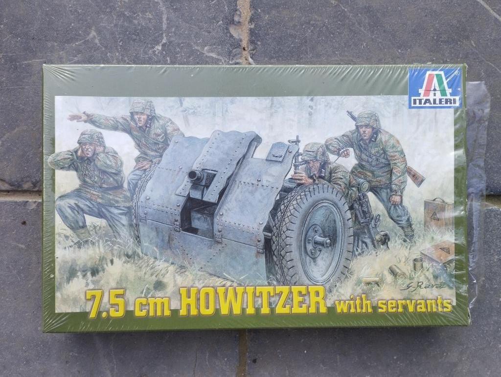 7.5 cm Howitzer with servants, Italeri Nr. 6400, 1:35, Enlèvement, Neuf, 1:35 à 1:50, Personnage ou Figurines