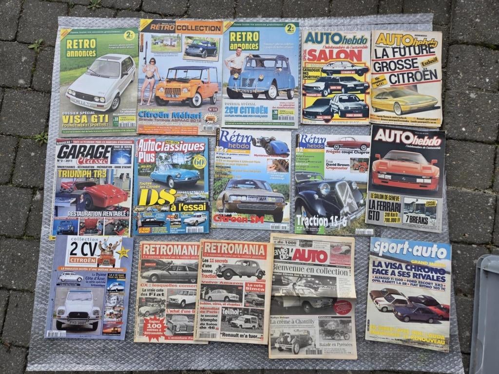 Citroën lot 41x vintage magazines oldtimer, Ophalen of Verzenden, Gelezen, Citroën