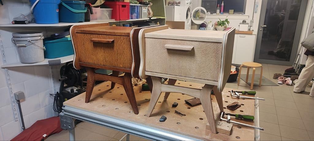 Super coole vintage mid century nachtkastjes. Antiek., Ophalen of Verzenden