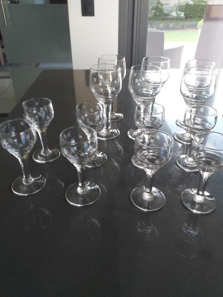 Likeurglazen, Ophalen of Verzenden, Gebruikt, Borrel- of Shotglas
