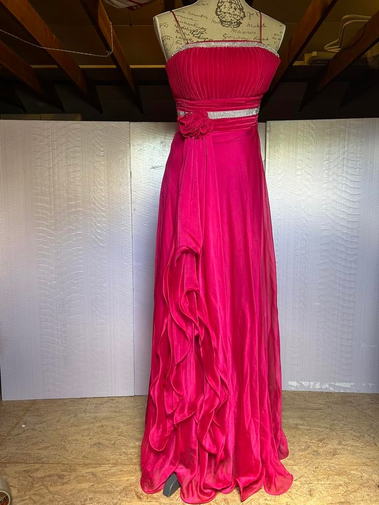 fuchsia lange avondjurk, Kleding | Dames, Ophalen, Zo goed als nieuw, Roze
