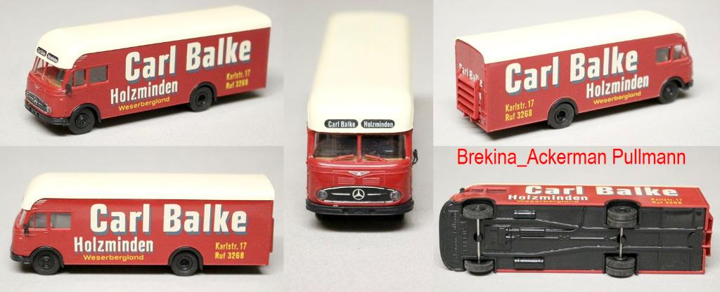 Véhicules_Brekina_HO_camions_Ackerman Pullmann_Carl Balke, Ophalen of Verzenden, Zo goed als nieuw, Bus of Vrachtwagen, Brekina